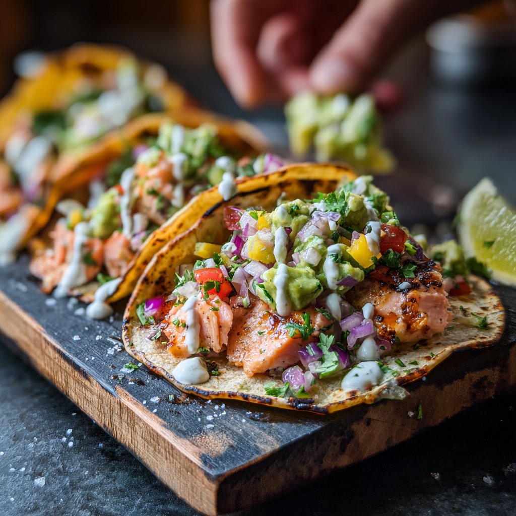 Grilled Salmon Lime Tacos