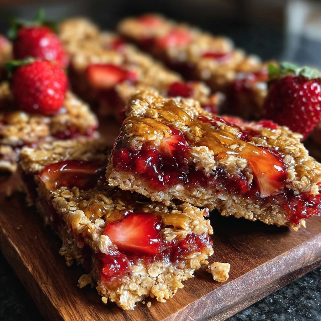 Strawberry Snack Bars with Oats