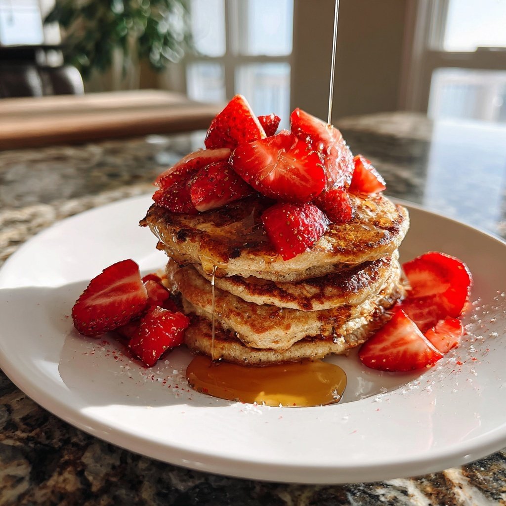 Whole Wheat Strawberry Pancakes