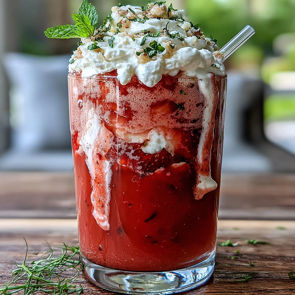 Fresh Dandelion and Strawberry Smoothie