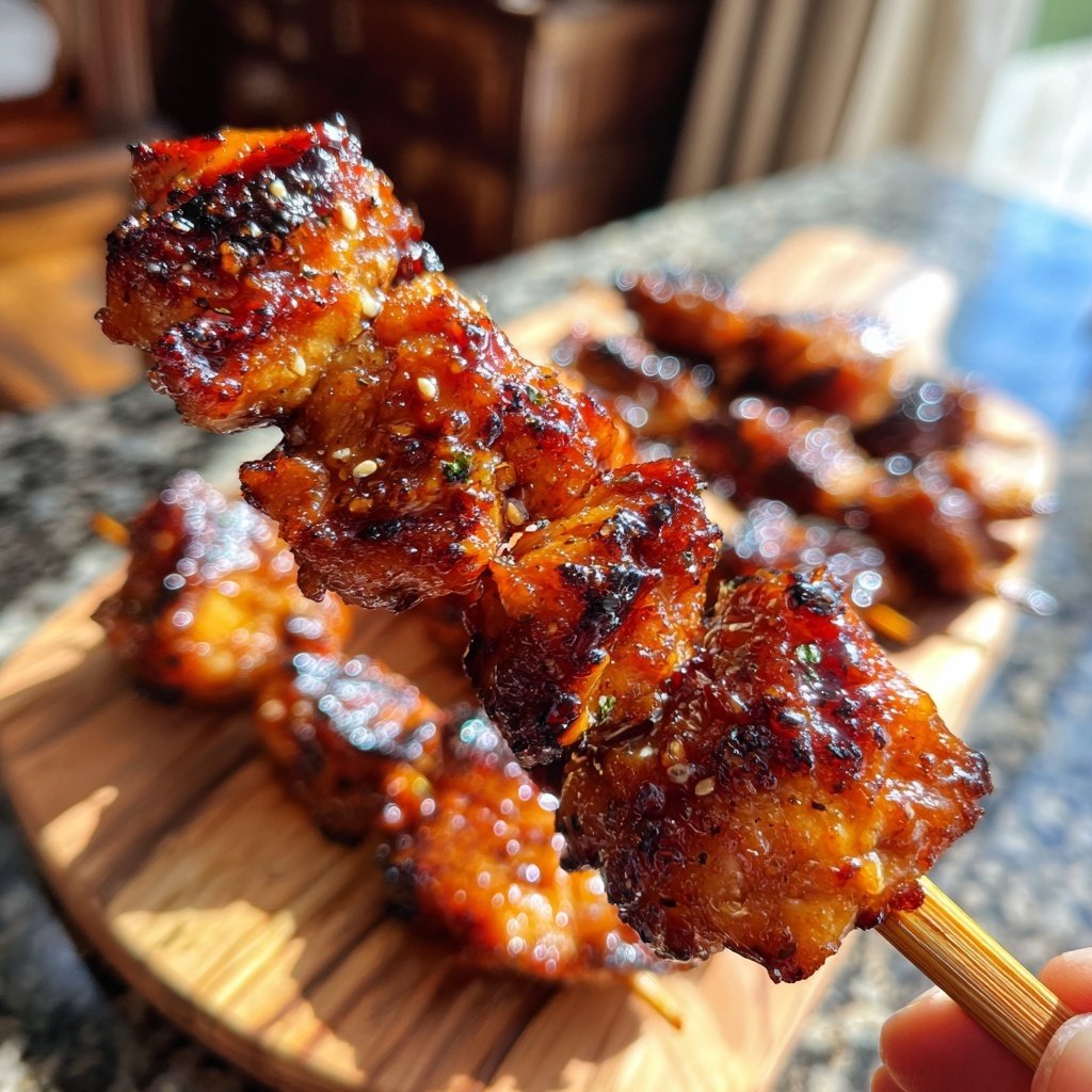 Honey Garlic Chicken Skewers
