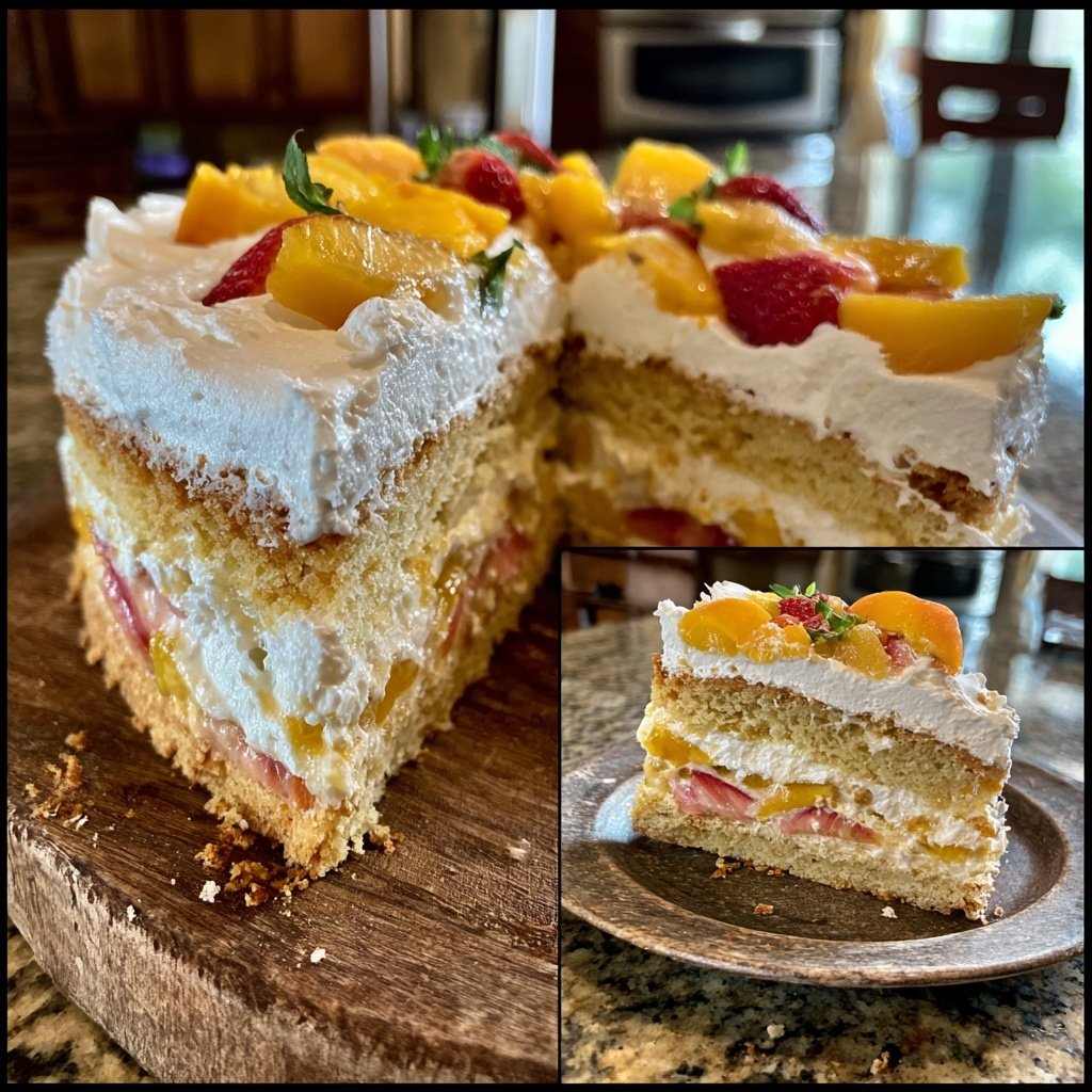 Ginger Peach Strawberry Shortcake